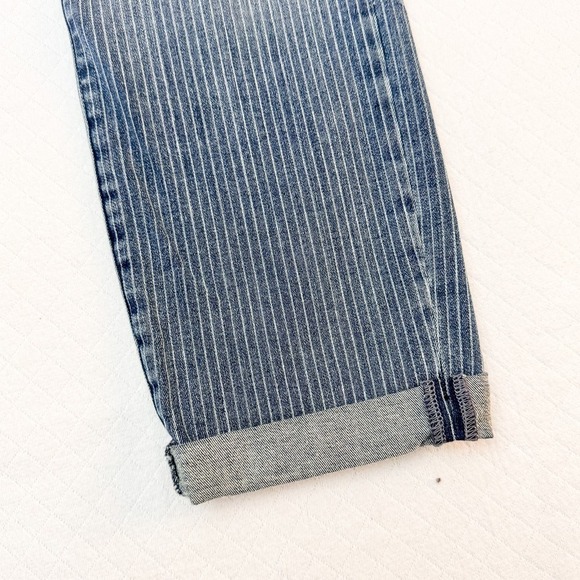 NYDJ Rachel Roll Cuff Ankle Pinstriped Denim Jeans Size 12 NWT - Picture 5 of 10